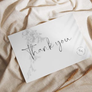 Printable Business Corporate Thank You Card Template, Editable Small Business Appreciation Note, Modern Printable Insert, Gray