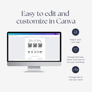 Scan to Pay Template Canva | Editable QR Code Table Sign | Printable ...