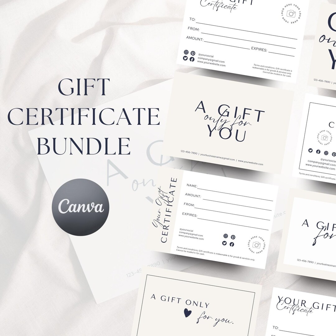Small Business Gift Certificate Template Printable Modern - Etsy