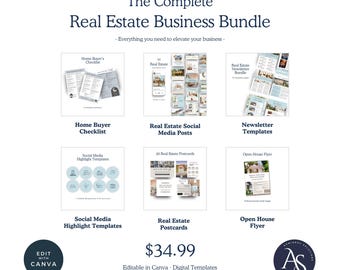 New Realtor Marketing Bundle | Canva Templates (Digital Download)