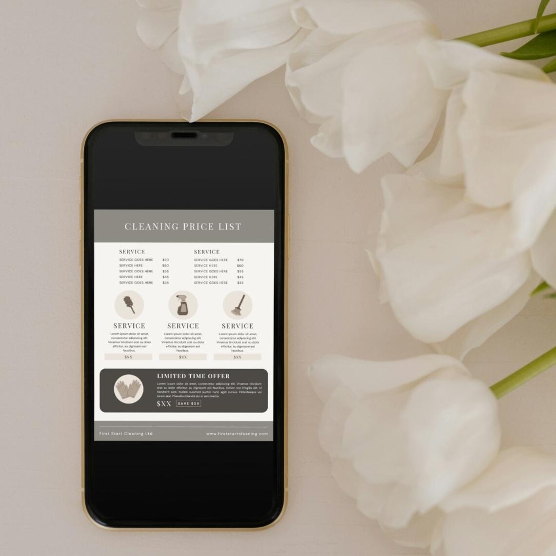 Menu Cleaner House Cleaning Price List Template | Editable Service Menu | Cleaner ...