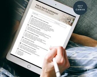 Airbnb Superhost Inventory Checklist | Editable Canva Template, Property Inventory, Guest Ready List, Vacation Rental Host, Instant Download