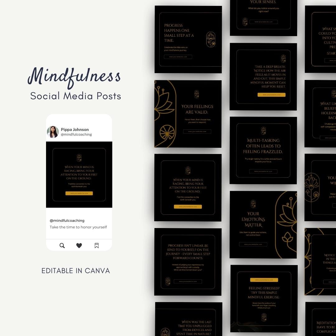 Mindfulness Social Media Templates: Spiritual Coach Posts (canva) - Etsy