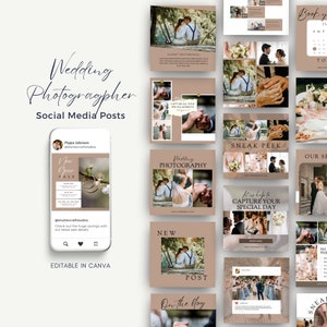 Photographer Instagram Post Template | 50 Wedding Photography Instagram Templates | Canva Social Media Templates, Modern Brown Bronze