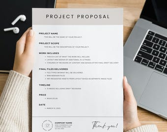 Minimal Proposal Template | Professional, Simple Work Bid | Client Brief | Business Project Proposal | Basic Design Plan | Google Docs