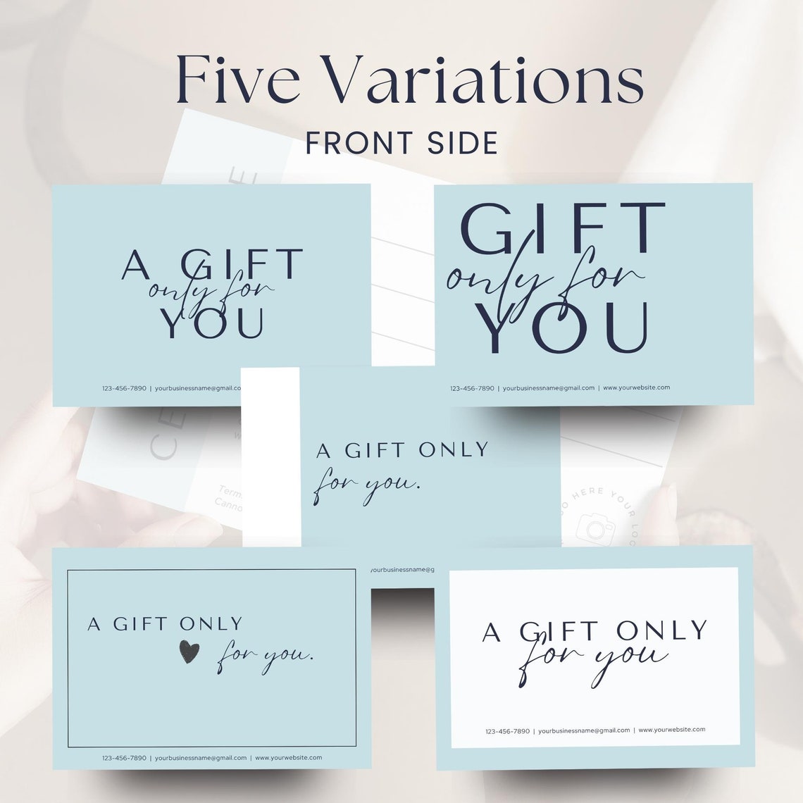 Small Business Gift Certificate Template, Printable Modern Voucher ...