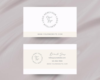 Business Card Template For Printing, Instant Download, Printable DIY Calling Card, Editable Prospecting Card, Canva Contact Template, Ivory