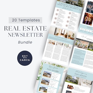 Real Estate Newsletter Template | Realtor Marketing | News letter | Market Update | Canva | Agent Need to Know | Thinking Of Buying | Blue