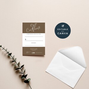 Gift Certificate | Editable Voucher | Instant Download | Print Yourself | Present Ideas | Small Business Voucher | Last Minute Buy | Earthy