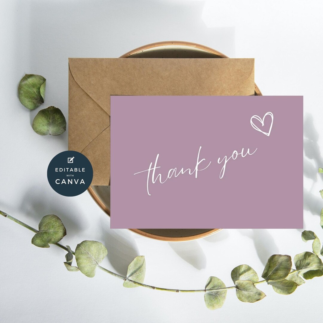 Small Business Thank You Card Template, Editable Thanks for Your ...