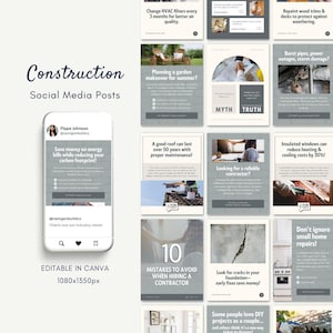 Construction Social Media Posts, Construction Instagram Posts, Construction Social Media Ideas, Socials  for Building Companies (1080x1350)