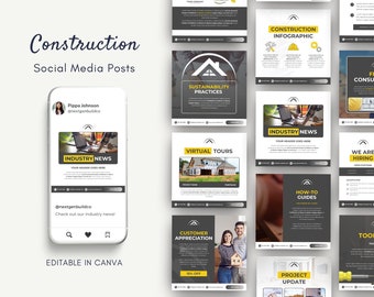 Construction Social Media Posts, Construction Instagram Posts, Construction Social Media Ideas, Social Media for Construction Companies