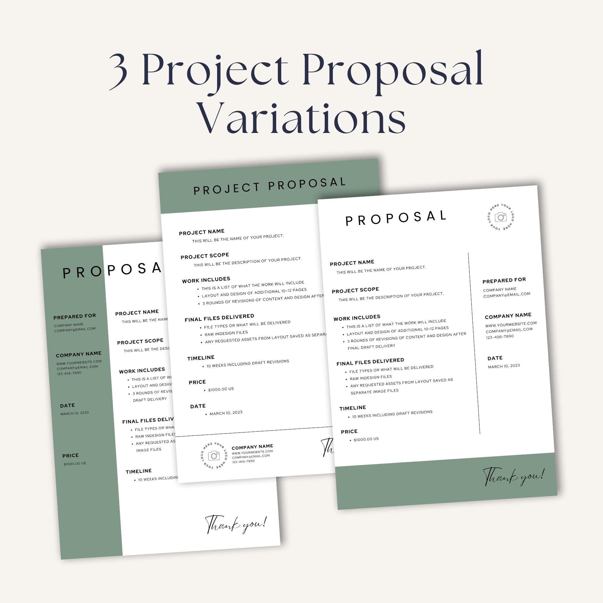 Minimal Proposal Template | Professional Simple Work Bid | Client Brief ...