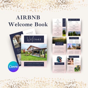 Airbnb Welcome Book Canvas | House Host Manual | Visitor Guide | Editable Template | VRBO Cabin Brochure | Vacation Rental Bundle | AB04