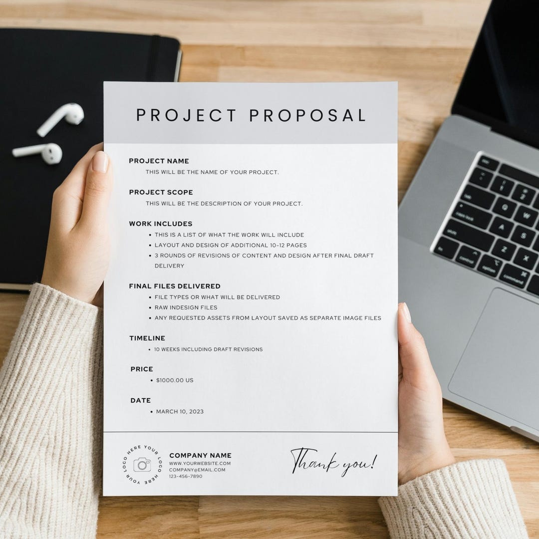 Minimal Proposal Template | Professional, Simple Work Bid | Client ...