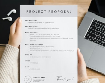 Minimal Proposal Template | Professional, Simple Work Bid | Client Brief | Business Project Proposal | Basic Design Plan | Google Docs