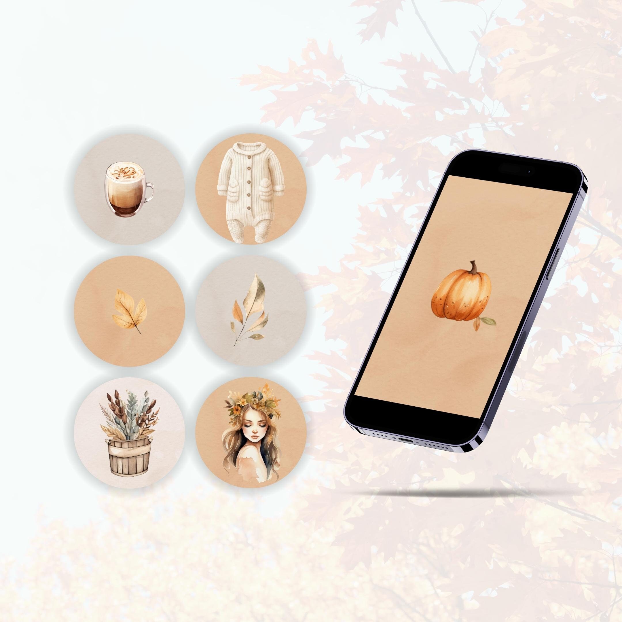 50 Fall Instagram Story Highlights Autumn Illustration IG Icons Story ...