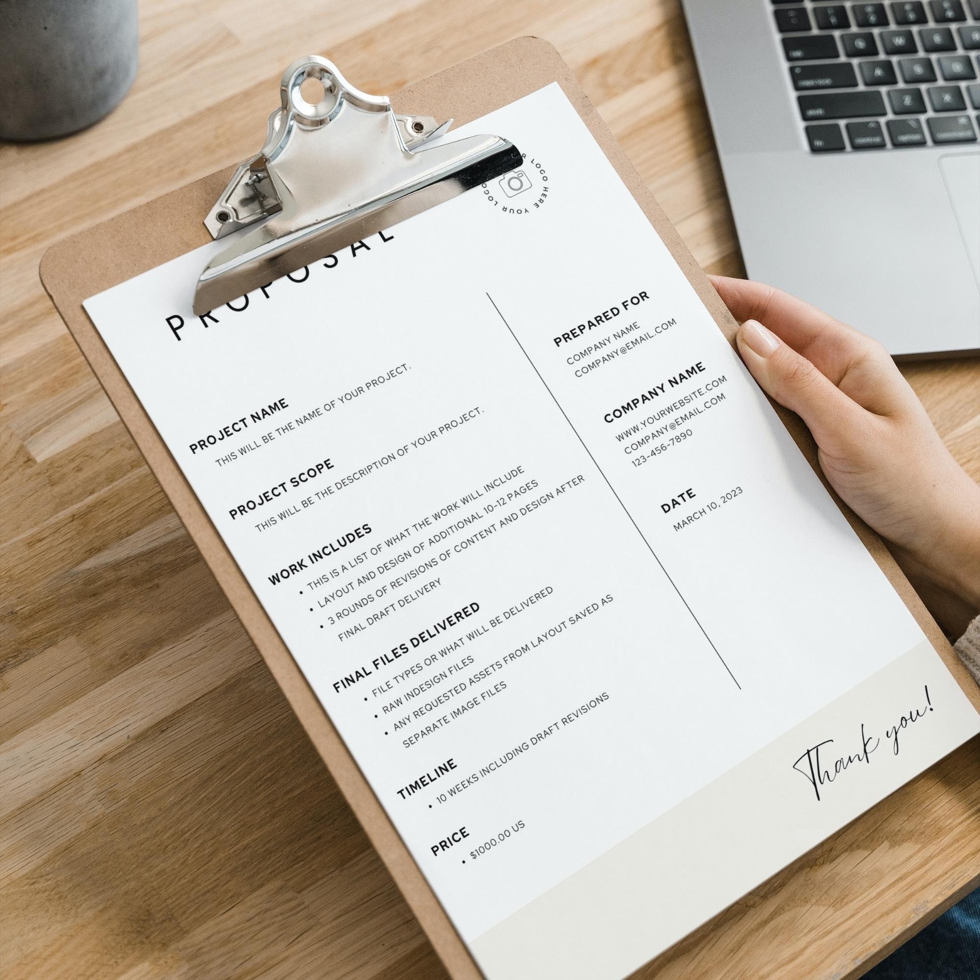 Project Plan Proposal Template Neutral, Creative Project Quote, Elegant ...