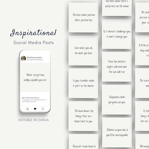 Holistic Coach Instagram Feed Content, Positivity Healing Instagram Templates, Editable Canva Social Media Posts for Wellness Practitioners