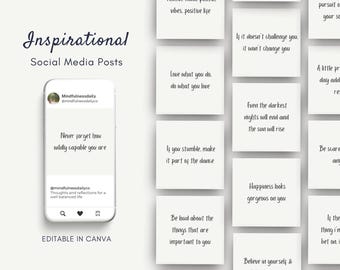 Inspirational Quote Social Media Templates: Wellness & Positivity (Canva)