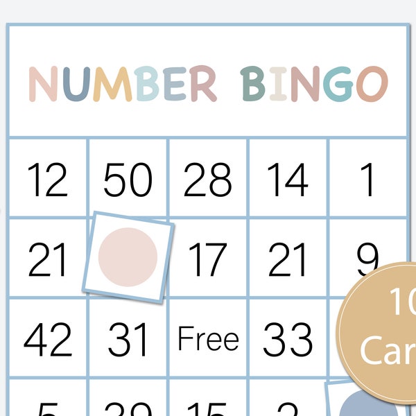 Printable Number Bingo for Kids | Number Recognition Bingo Game | Printable Bingo Cards | Educational Preschool Games