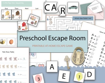 Preschool Escape Room Game | Printable At-Home DIY Escape Room for Kids | Instant Download Escape Game
