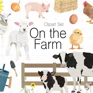 On the Farm Animal Clipart Set