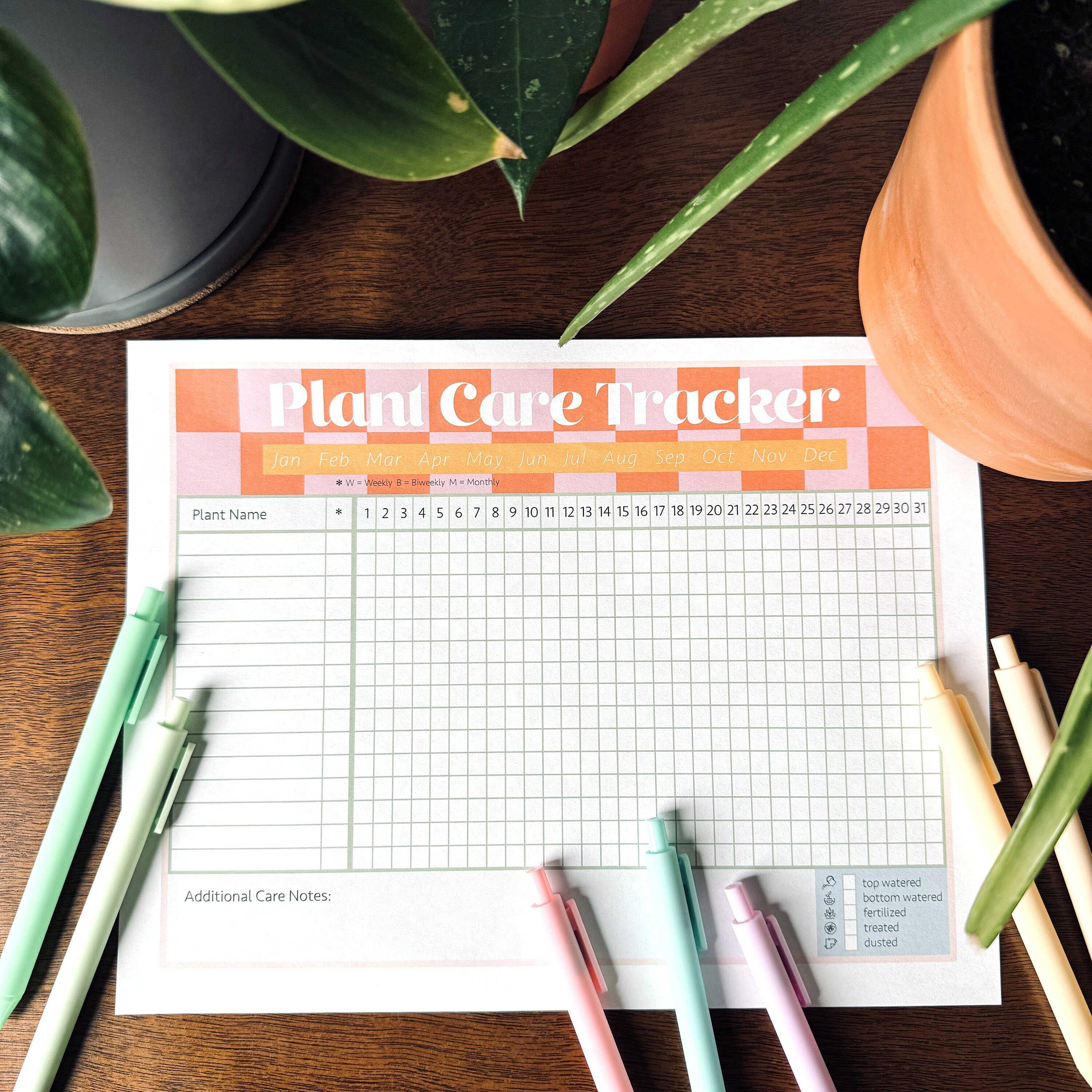 Printable Plant Care Tracker – Digital Download – Plant Watering and ...