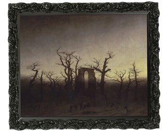 Dark Church Ruins Art Print, Moody Wall Art, Dark Aesthetic Wall Decor, Gothic Home Decor, Gothic Art, Goth Aesthetic, Gothic Decor, DIGITAL