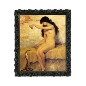 The Snake Charmer Art Print, Antique Gothic Dark Artwork, Vintage Esoteric Gothic Moody Wall Home Decor, Digital Download