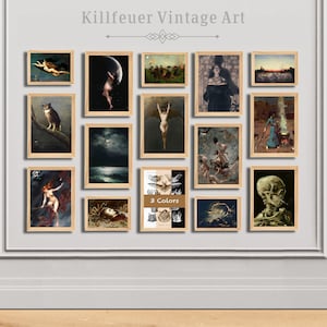 Dark Academia Galerie Wand Kunst Set | Vintage Halloween-Dekor | Stimmungsvolle Ästhetik zum Ausdrucken | Viktorianischer gotischer Druck | Sofortiger digitaler Download