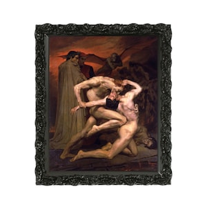 Dante & Virgil in Hell Print, Vintage Vampire Print, Vampire Digital Download, Vampire Themed, Inferno Painting, Hell Painting