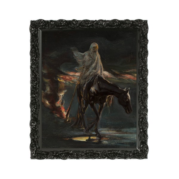 Death and Conflagration by Adam Chmielowski Art Print, Antique Gothic Dark Artwork, Vintage Esoteric Gothic Decor, Moody Aesthetic Download