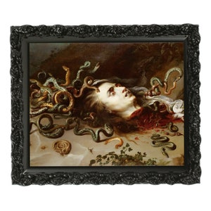 Medusa Art Print, Greek Mythology Painting, Dark Aesthetic Art, Medusa Head, Greek Wall Art, Mythological Art, Mythological Decor, DIGITAL