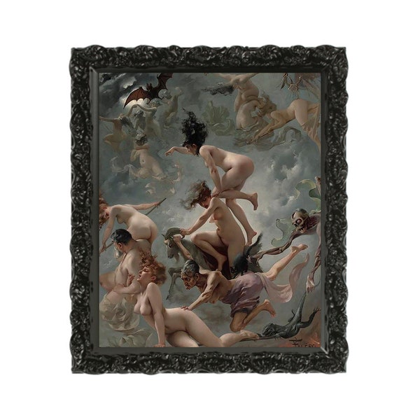 Vision de Faust Art Print - Luis Falero Masterpiece Reproduction - Classic Literature Inspired Wall Art - Gothic Romantic Decor