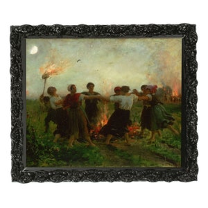 Witches Circle Art Print, Witchy Artwork, Wiccan Art, Pagan Decor,  Occult Art, Dark Aesthetic, Moody, Goth, Esoteric, Wall Art, DIGITAL