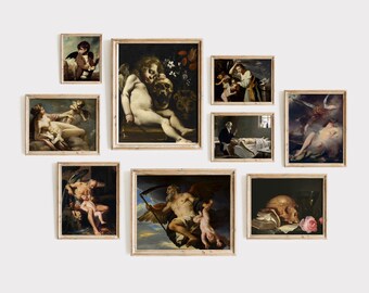 Dark Valentine's Wall Art Bundle - 9 Digital Prints, Valentines Decor, Dark Romance, Dark Aesthetic Art, Gothic Wall Art, Moody, Vintage Art