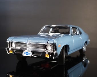 Chevrolet Copo Nova 1970 Peachstate Blue Diecast 1/18 Collectible Rare Item
