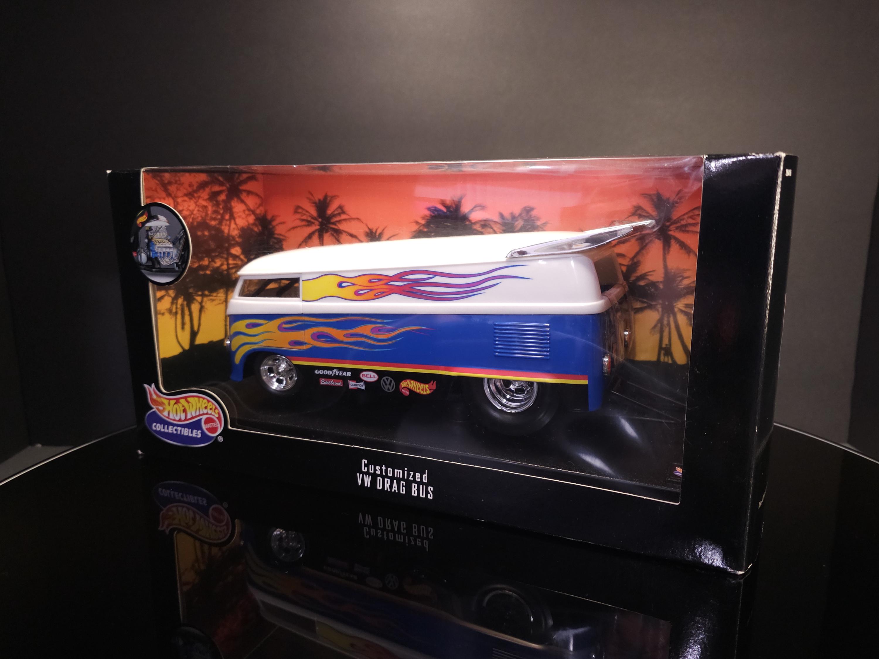 New Box Hot Wheels 1/18 Customized VW Drag Bus - Rare Vintage