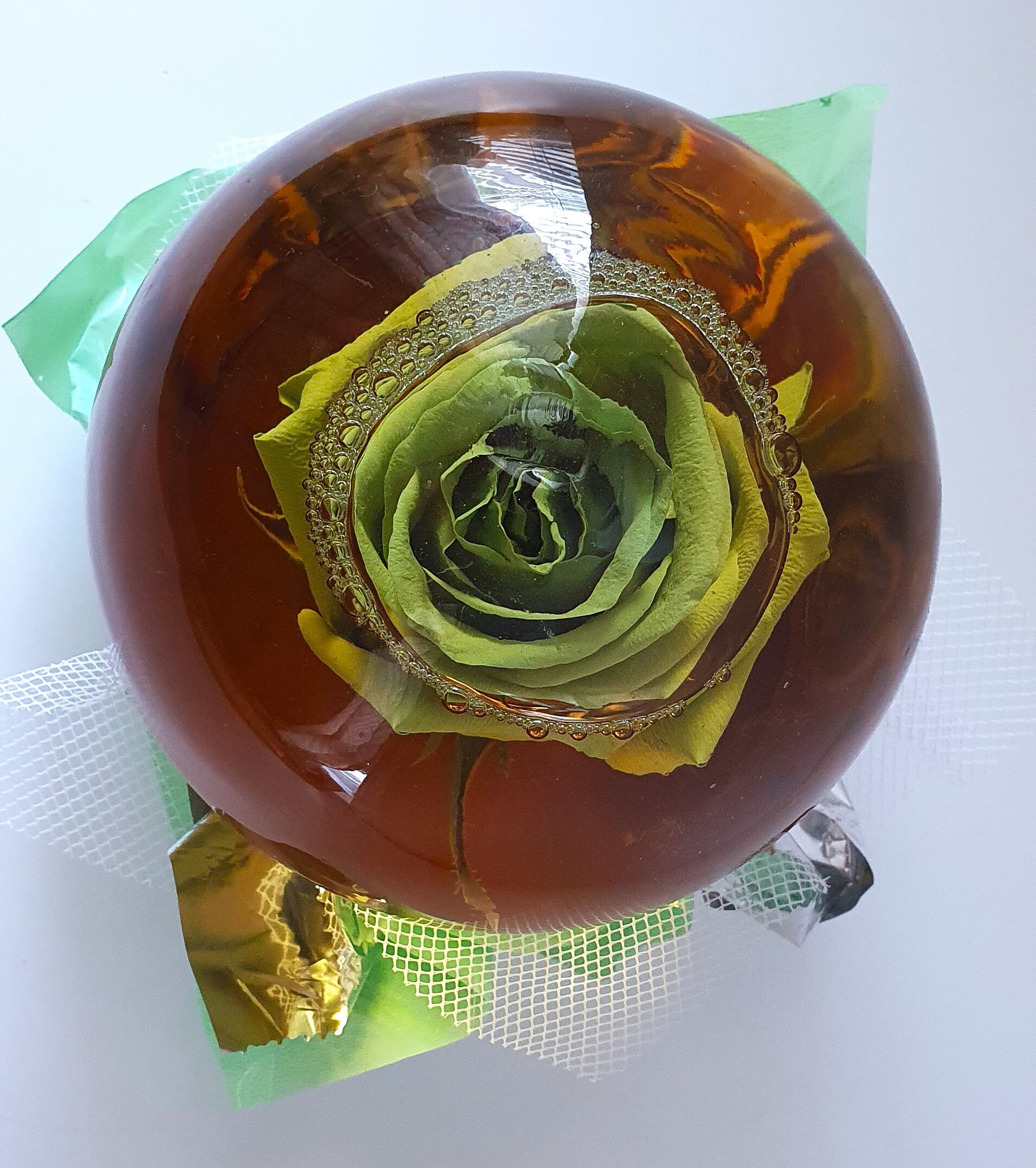 Real Green Rose Glass Globe 7 Handmade Etsy