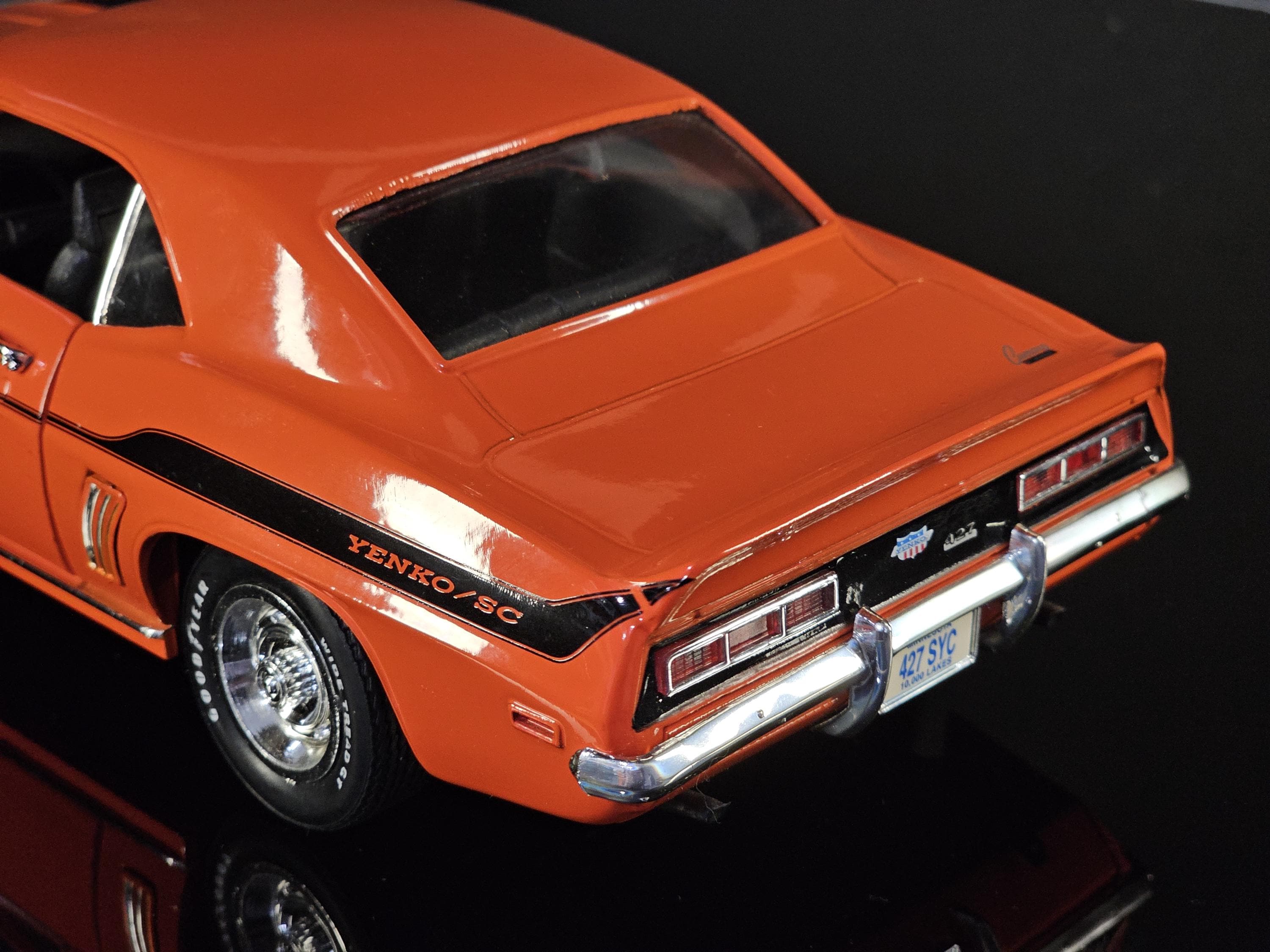 1969 Chevy Camaro 1/18 Scale ERTL Model - Orange With Black Top