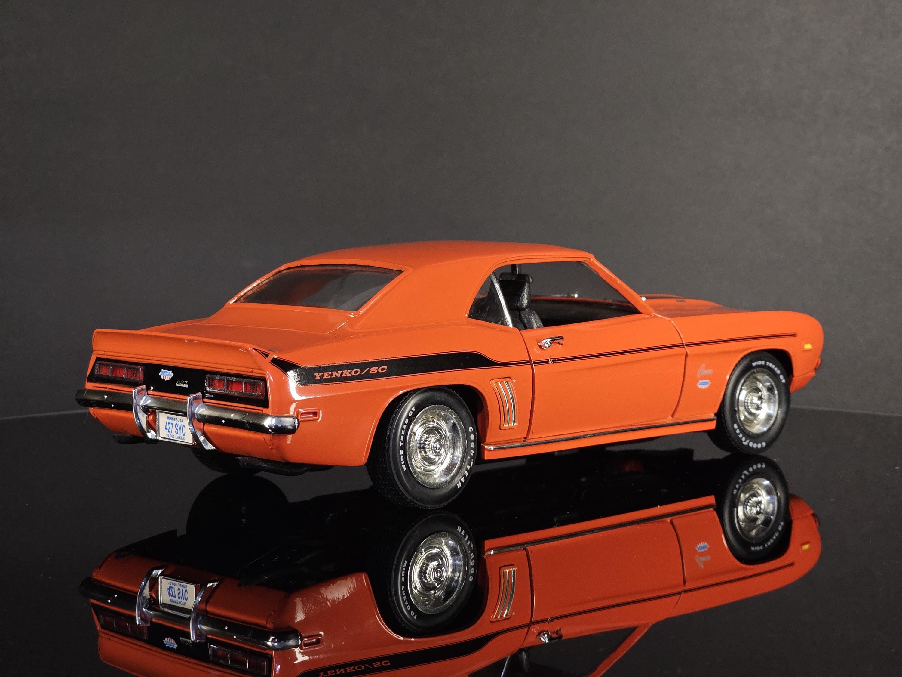 1969 Chevy Camaro 1/18 Scale ERTL Model - Orange With Black Top