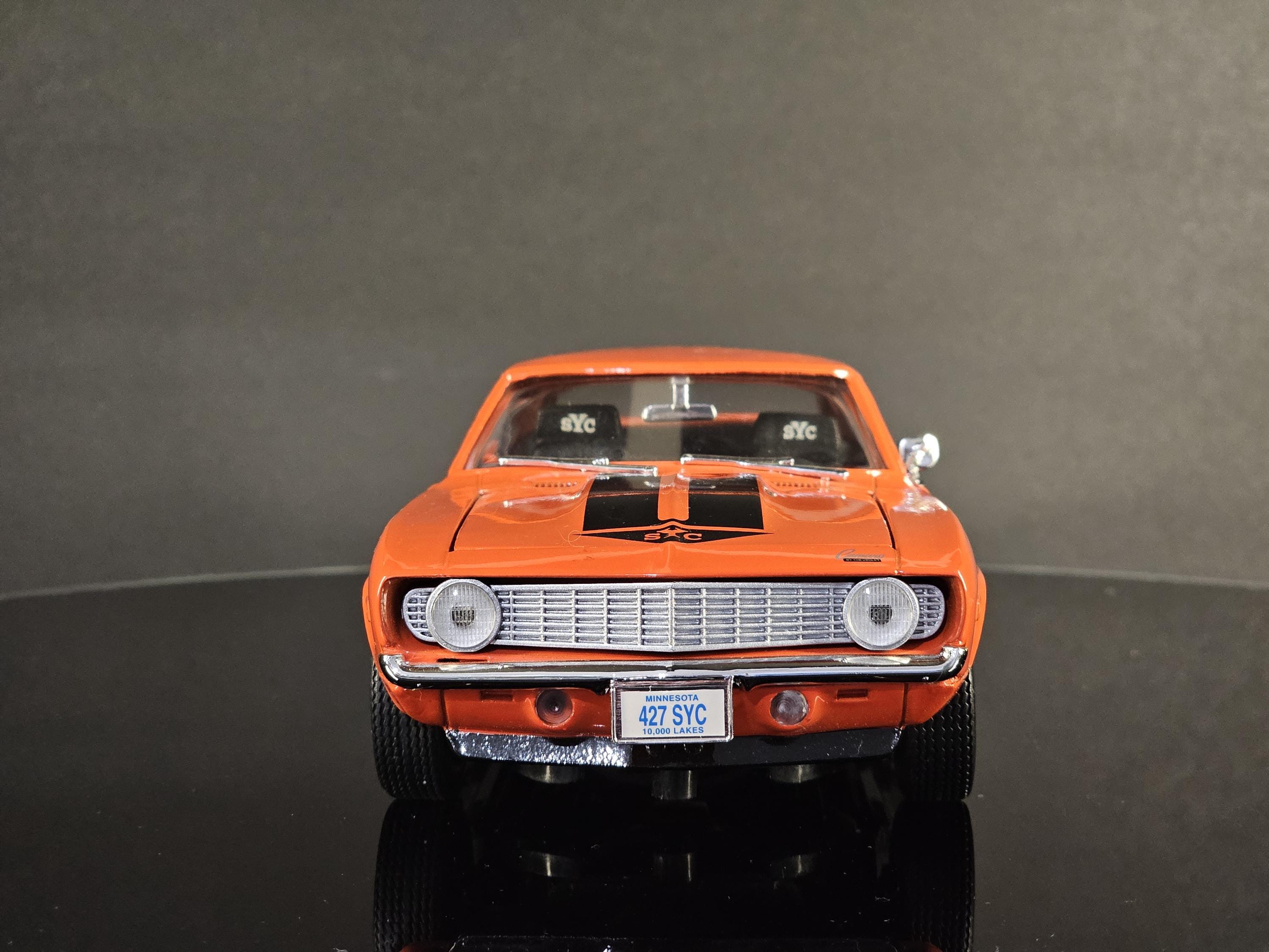 1969 Chevy Camaro 1/18 Scale ERTL Model - Orange With Black Top