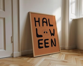 Kürbis-Halloween-Dekor | Halloween-Wand-Dekor-Poster | Digitaler Download Herbst | Halloween Printable | Halloween Zitate | Halloween-Druck