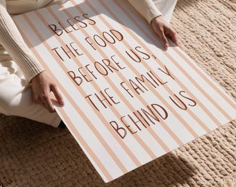 Thanksgiving Wall Art, Farmhouse Kitchen Decor, Christian Quote, Rustic Dining Room Printable, Family Blessing Sign, Fall Digital Poster