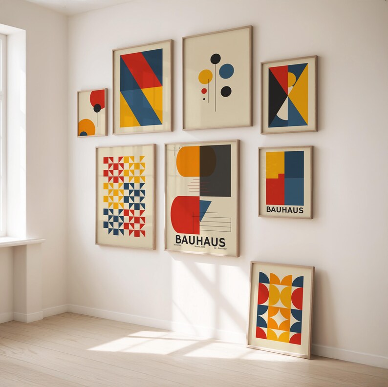 Curated visual reference: Fresh Look at Bauhaus Wall Art Set Of 14 Printable Posters Abstract Geometric