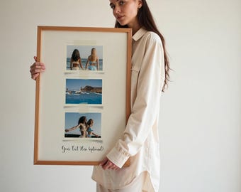 Collage Polaroid personalizado con 3 fotos / Póster minimalista para pared / Regalo personalizado para amigos, parejas o familiares, descarga digital