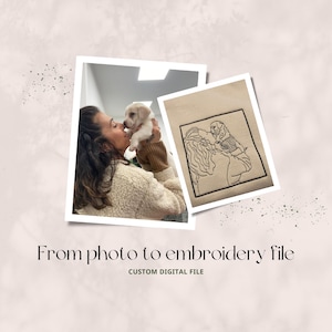 Custom Embroidery From Photo, Embroidery, Embroidery File, Custom Outline, Custom Portrait, Embroidery Designs, Personalized Gift