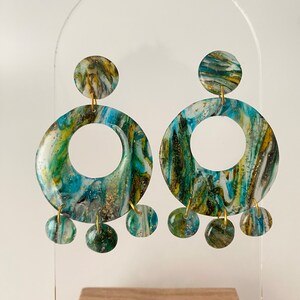 Dangle Clay Earrings, Statement Polymer Earrings, Clay Fall Earrings, Gifts For Her