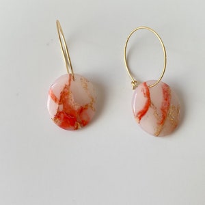 Dangle Translucent Earrings, Clay Earrings Fall, Polymer Earrings, Handmade Jewelry